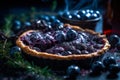 berry tart with blueberries and blackberries generative ai