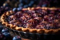 berry tart with blueberries and blackberries generative ai