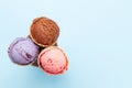 Berry, vanilla and chocolate ice cream sundae Royalty Free Stock Photo