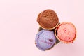 Berry, vanilla and chocolate ice cream sundae Royalty Free Stock Photo