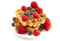 Berry Waffles Isolated on a White Background Royalty Free Stock Photo