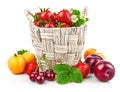 Berry in wicker basket still life Royalty Free Stock Photo