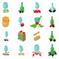 Berry wine icons set, isometric style Royalty Free Stock Photo