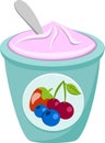 Berry Yoghurt And Spoon Royalty Free Stock Photo