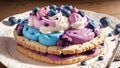 Berrylicious Bliss Celebrating National Ice Cream Sandwich Day with Blueberry Delight.AI Generated