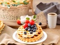 Berrylicious Delights Iconic Mixed Berry Pancakes for Brunch Enthusiasts Royalty Free Stock Photo