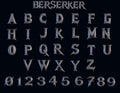 Berserker warrior alphabet 3D rendered letters