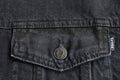 Bershka black jeans denim coat jacket, pocket and buttom detail