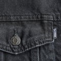 Bershka black jeans denim coat jacket, pocket and buttom detail