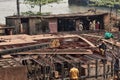 Berth construction at ship repair shop, Arabian sea