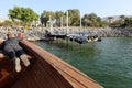 Wharf on the shore of Lake Kinneret Royalty Free Stock Photo