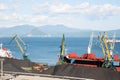 Berths with coal at the port of Nakhodka