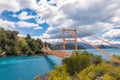 Bertran lake and General Carrera lake bridge and mountains beautiful landscape, Chile, Patagonia, South America Royalty Free Stock Photo