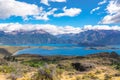 Bertran lake and mountains beautiful landscape, Chile, Patagonia, South America Royalty Free Stock Photo
