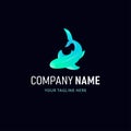 Colorful Shark Logo Design. Gradient Style Animal logo