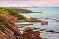 Berwickshire Coastal Path, view on the Cove Bay, Scotland, UK Royalty Free Stock Photo