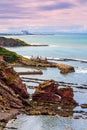 Berwickshire Coastal Path, view on the Cove Bay, Scotland, UK Royalty Free Stock Photo