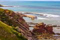 Berwickshire Coastal Path, view on the Cove Bay, Scotland, UK Royalty Free Stock Photo