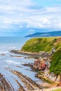 Berwickshire Coastal Path, view on the Cove Bay, Scotland, UK Royalty Free Stock Photo