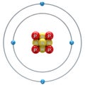 Beryllium atom on white background