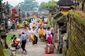 Besakih, Bali, Indonesia - November 24, 2018: Indonesian people at Pura Besakih, or Mother Temple, Balinese largest hinduis temple