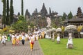 Besakih, Bali, Indonesia - November 24, 2018: Indonesian people at Pura Besakih, or Mother Temple, Balinese largest hinduis temple