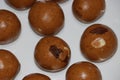 Besan Laddoo - Roasted gram flour mixed with Ghee and sugar to make round shape balls,  Indian sweets Royalty Free Stock Photo