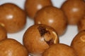 Besan Laddoo - Roasted gram flour mixed with Ghee and sugar to make round shape balls,  Indian sweets Royalty Free Stock Photo