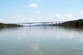 Beska Bridge on the Danube River in Vojvodina, Serbia