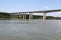 Beska Bridge on the Danube River in Vojvodina, Serbia