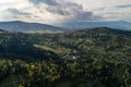 Beskid mountains in Zywiec Poland, Polish mountains and hills aerial drone photo Royalty Free Stock Photo