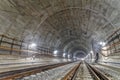 New railway tunnel in Carpathian mountains, Ukraine Royalty Free Stock Photo