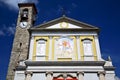 Besnate abstract in italy wall and church bell sunny day