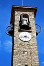 Besnate old wall and church tower bell sunny day