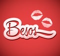 Besos - Kisses spanish text Royalty Free Stock Photo