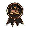 Best actor award rosette ribbon image Royalty Free Stock Photo