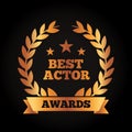 Best actor award wreath laurel ribbon