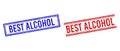 Scratched Textured BEST ALCOHOL Stamp Seals with Double Lines