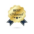 Best Award badge logo design five star vector illustration