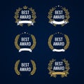 Best award gold laurel collection Royalty Free Stock Photo