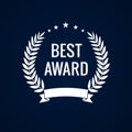 Best award white laurel label Royalty Free Stock Photo