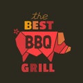 Best BBQ grill flat hand drawn vector icon