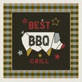 Best BBQ grill retro style hand drawn cartoon poster