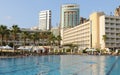 One of the giant pools at the luxury MÃÂ¶venpick Hotel in Beirut-city Royalty Free Stock Photo