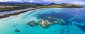 Best beaches of Corsica island - aerial panoramic view of beautiful Santa Giulia Royalty Free Stock Photo