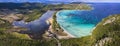 Best beaches of Corsica island - aerial panoramic view of beautiful Santa Giulia beach Royalty Free Stock Photo