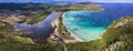 Best beaches of Corsica island - aerial panoramic view of beautiful Santa Giulia Royalty Free Stock Photo