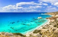 Best beaches of Cyprus island - Petra tou Romiou, famous as a birthplace of Aphrodite Royalty Free Stock Photo