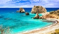 Best beaches of Cyprus - Petra tou Romiou Royalty Free Stock Photo