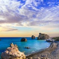 Best beaches of Cyprus - Petra tou Romiou Royalty Free Stock Photo